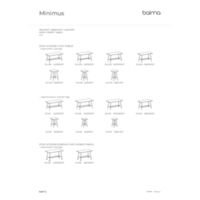 Stoły modułowe Minimus Rysunki techniczne