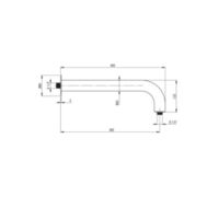 SILIA Concealed shower set, with a fixed shower head - with horizontal Technical drawings