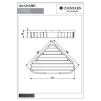 UNI UN3601CR - Corner shower basket, chrome Dibujos tecnicos
