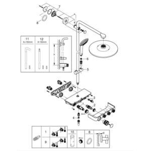Euphoria System SmartControl 310 Duo System prysznicowy z termostatem do montażu ściennego 26507000