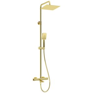 THERM - Shower column, with bathtub mixer, thermostatic - gold