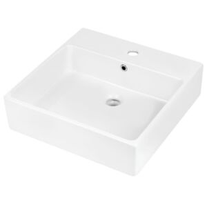 TEMISTO - Umywalka ceramiczna nablatowa/ścienna z miejscem na baterię