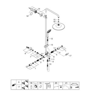 Euphoria System 260 System wannowo-prysznicowy z termostatem do montażu ściennego 27475001