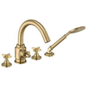 TEMISTO - Bath mixer, 4-hole, with shower set - brass - BQT_M14D