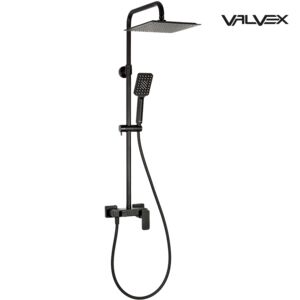Loft Black Shower column with shower mixer