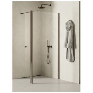 New Soleo Gunmetal Brushed shower enclosure, walk in, with additional