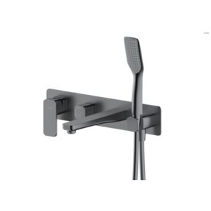 Oltens Hadsel flush-mounted 4-hole bath and shower mixer tap, graphite