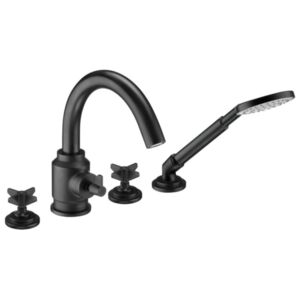 TEMISTO - Bath mixer, 4-hole, with shower set - nero - BQT_N14D