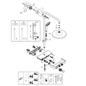 Euphoria SmartControl System 260 Mono System prysznicowy z termostatem do montażu ściennego 26509000