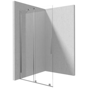 PRIZMA - Shower wall, walk-in, 140 cm - sliding - chrome