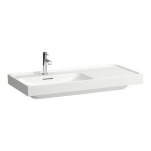 MEDA Umywalka ścienna asymetryczna 100 cm z półką odkładczą