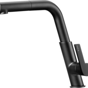 SILIA Kitchen tap, with pull-out spout, nero