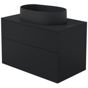 PRIZMA - Waschbeckenschrank, mit Granitwaschbecken - 55x35 cm - nero