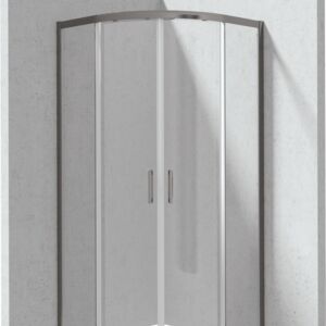 FUNKIA EVO - Shower cabin, half round, 90x90 cm - titanium
