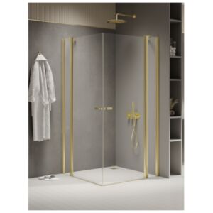 New Soleo Light Gold shower enclosure, double doors, with additional w
