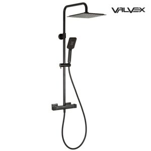 Cubus Black Shower set with thermostatic mixer