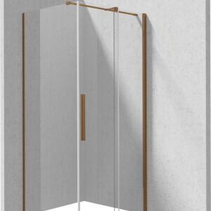 PRIZMA Shower cabin, rectangular, 100x80 cm, brushed bronze