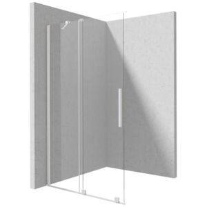 PRIZMA - Shower wall, walk-in, 140 cm - sliding - bianco