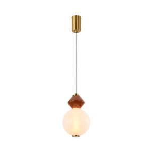 Lampa wisząca Flores szklana z ceramiczną ozdobą 7W LED 3000K