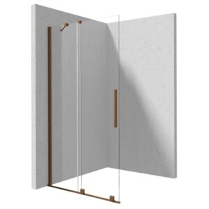 PRIZMA - Shower wall, walk-in, 100 cm - sliding - brushed bronze