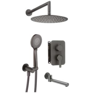 ARNIKA - Concealed shower set, with bath spout - titanium - BXYYDQAM