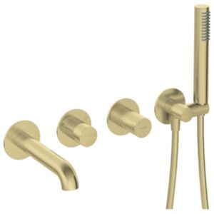 SILIA HEXA - Bath mixer, 4-hole, concealed - brushed gold - BHS_R18P