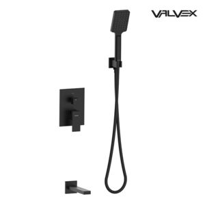 ARS Black 2-function shower set with a bath spout