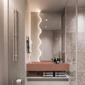 Lustro Lomi SQ LED – prostokątne z falą na jednym boku