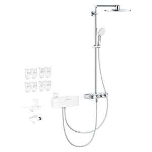 Shower system with thermostat