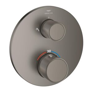 Thermostatic shower mixer for 2 outlets with integrated shut off