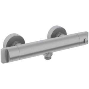 THERM - Shower mixer, thermostatic - brushed steel