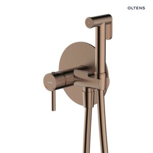 Oltens Molle flush-mounted bidet mixer tap with shower hand, brushed c