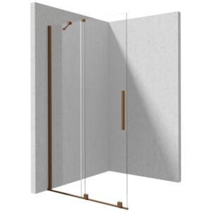 PRIZMA - Shower wall, walk-in, 140 cm - sliding - brushed bronze