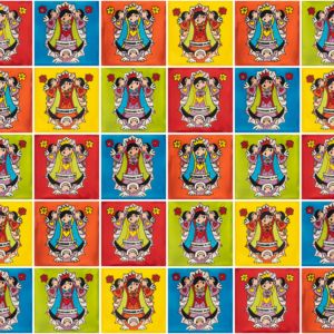 Virgenes-Zestaw Patchwork płytek meksykańskich