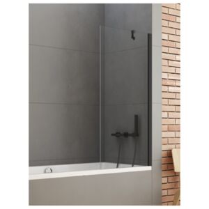 New Soleo Black one-piece fixed bathtub screen.
