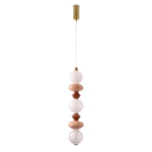 FLORES pendant lamp brass brown orange 20W LED 3000K white shade