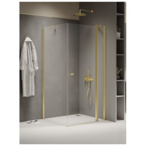 New Soleo Light Gold shower enclosure, single door, with additional wa