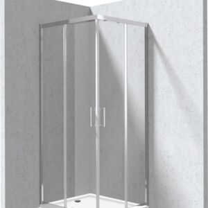 FUNKIA EVO Shower cabin with tray, rectangular, 80x90 cm, chrome