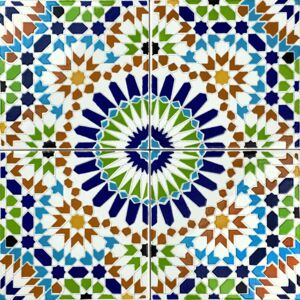 Fara - Moroccan ceramic tiles 20x20 cm, 12 tiles per set (0.5 m²)