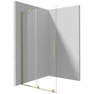 PRIZMA - Shower wall, walk-in, 140 cm - sliding - brushed gold
