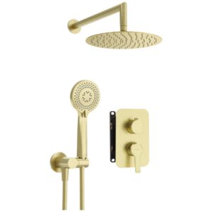 ARNIKA - Concealed shower set, with mixer BOX - brushed gold - BXYZRQA