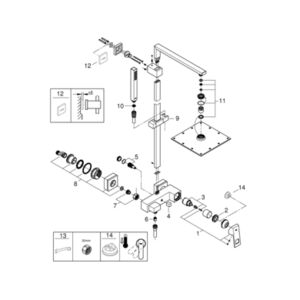 Euphoria Cube System 230 System prysznicowy z jednouchwytową baterią ścienną 23147001
