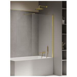 New Soleo Light Gold one-piece fixed bathtub screen, perpendicular bra
