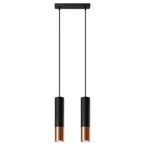 Lampa wisząca LOOPEZ 2 czarny/miedź