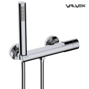 DECOR Chrome Brause-Wand-Mischbatterie mit Garnitur