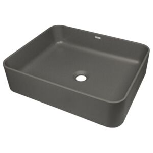 TEMISTO - Umywalka granitowa nablatowa - antracyt metalik - CQT_TU5S