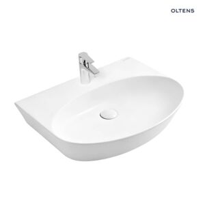 Oltens Luma Waschbecken 59,5x44 cm, oval, Wandmontage, mit SmartClean