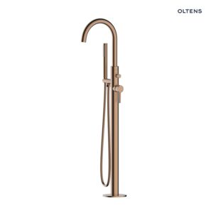 Oltens Molle freestanding bathtub and shower mixer brushed copper