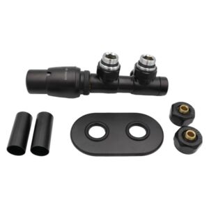 Thermostatic valve, for bathroom heater - left - nero - AGI_NZL1