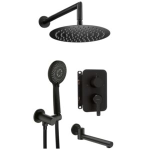 ARNIKA - Concealed shower set, with bath spout - nero - BXYYNQAM